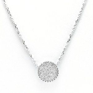 0.40 Ct 14k Solid White Gold Chain Necklace